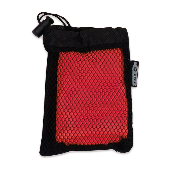 Asciugamano rinfrescante R-PET 30x80cm Rosso e nero - personalizzabile con logo