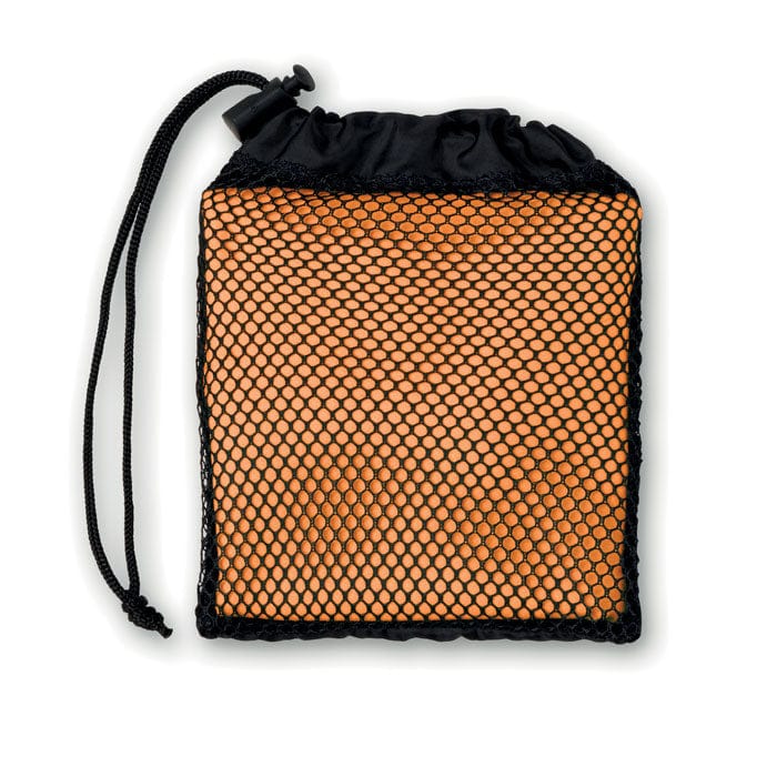 Asciugamano sport in pouch arancione - personalizzabile con logo