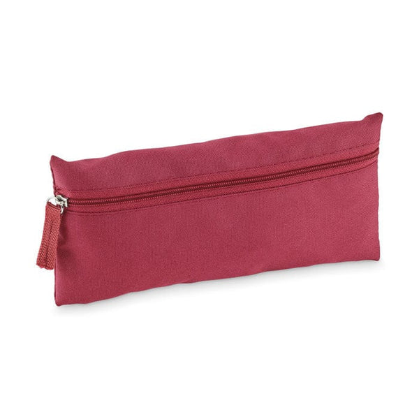 Astuccio con cerniera poliestere 300D RPET bordeaux - personalizzabile con logo