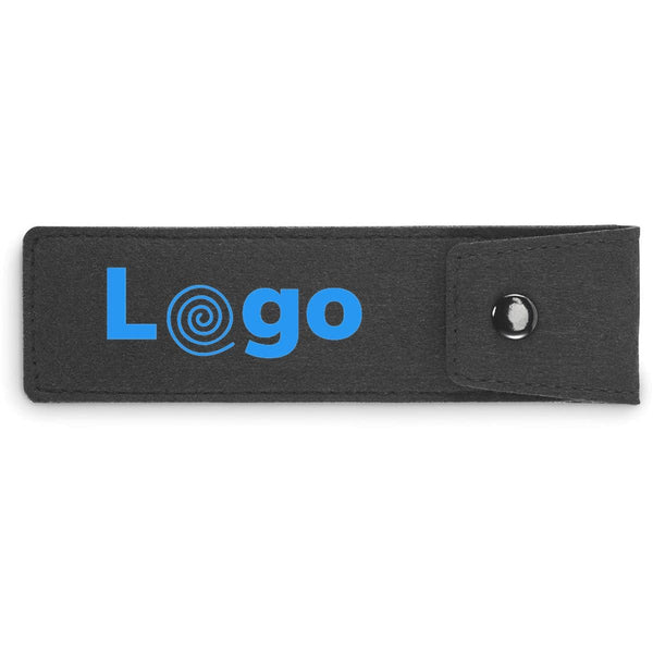 Astuccio in feltro RPET Nero - personalizzabile con logo