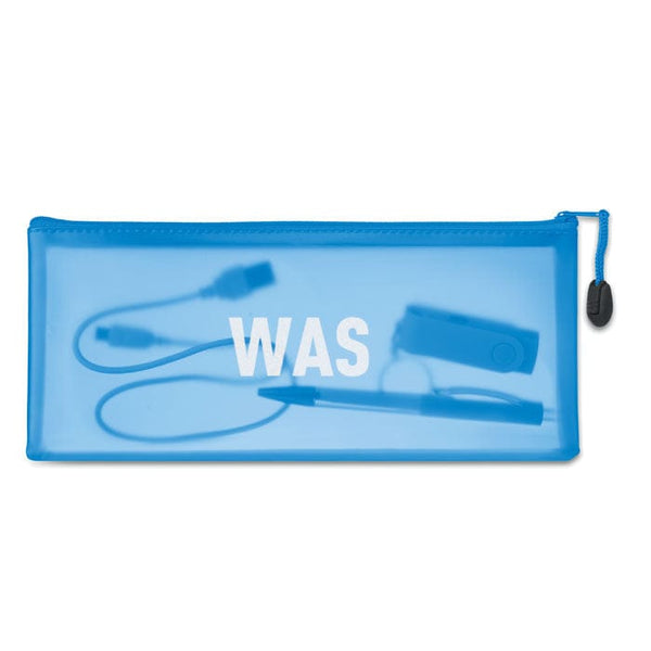 Astuccio in PVC blu - personalizzabile con logo