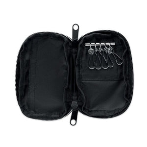 Astuccio Portachiavi in 300D RPET Nero - personalizzabile con logo