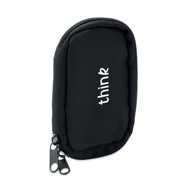 Astuccio Portachiavi in 300D RPET Nero - personalizzabile con logo