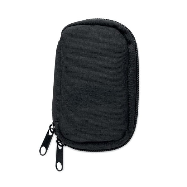 Astuccio Portachiavi in 300D RPET Nero - personalizzabile con logo