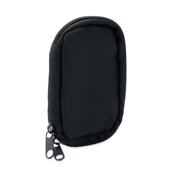 Astuccio Portachiavi in 300D RPET Nero - personalizzabile con logo