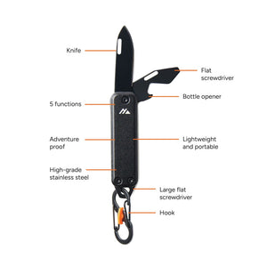 Attrezzo portachiavi Nordic Drift Adventure nero - personalizzabile con logo