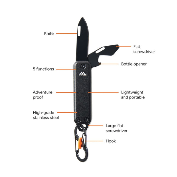 Attrezzo portachiavi Nordic Drift Adventure nero - personalizzabile con logo