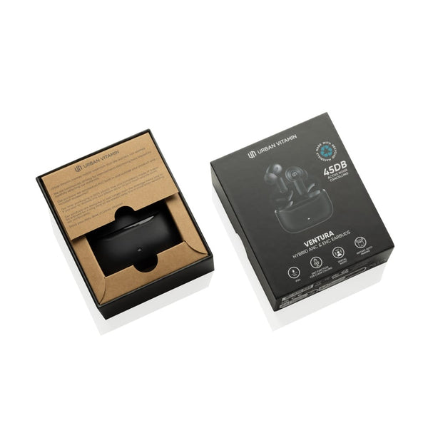 Auricolari ANC & ENC Urban Vitamin Ventura RCS nero - personalizzabile con logo