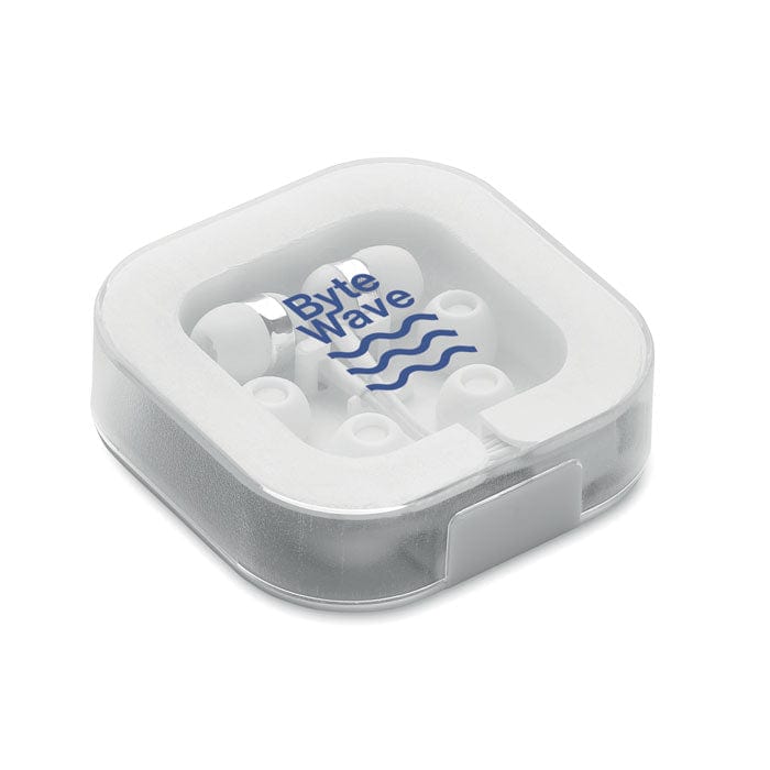 Auricolari con cover in silicone Bianco - personalizzabile con logo