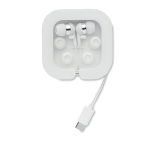 Auricolari con cover in silicone Bianco - personalizzabile con logo