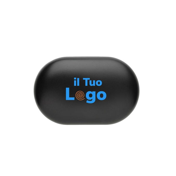 Auricolari Fitsound TWS open ear in plastica riciclata RCS nero - personalizzabile con logo