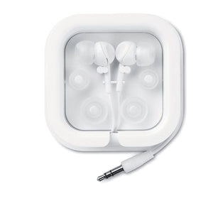 Auricolari in silicone bianco - personalizzabile con logo