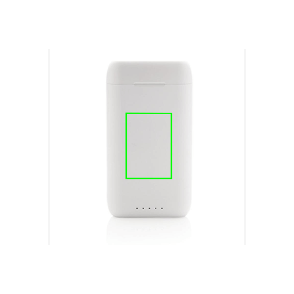 Auricolari Liberty TWS con powerbank 5.000 mAh bianco - personalizzabile con logo