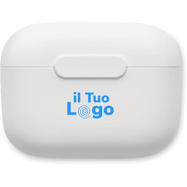 Auricolari TWS in ABS bianco - personalizzabile con logo