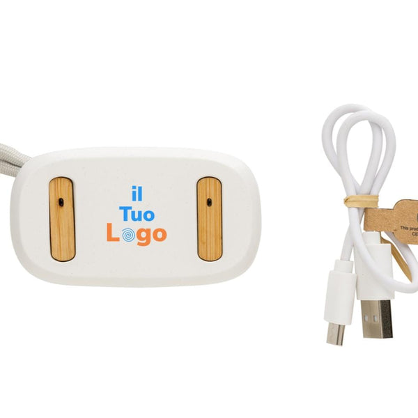 Auricolari TWS in plastica RCS e bambù - personalizzabile con logo