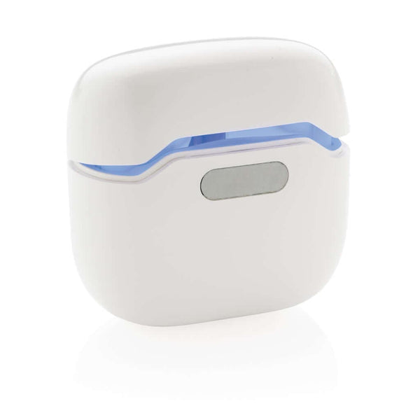 Auricolari TWS in scatola di ricarica sterilizzatrice UV-C bianco - personalizzabile con logo