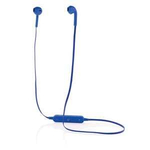 Auricolari wireless in custodia blu - personalizzabile con logo