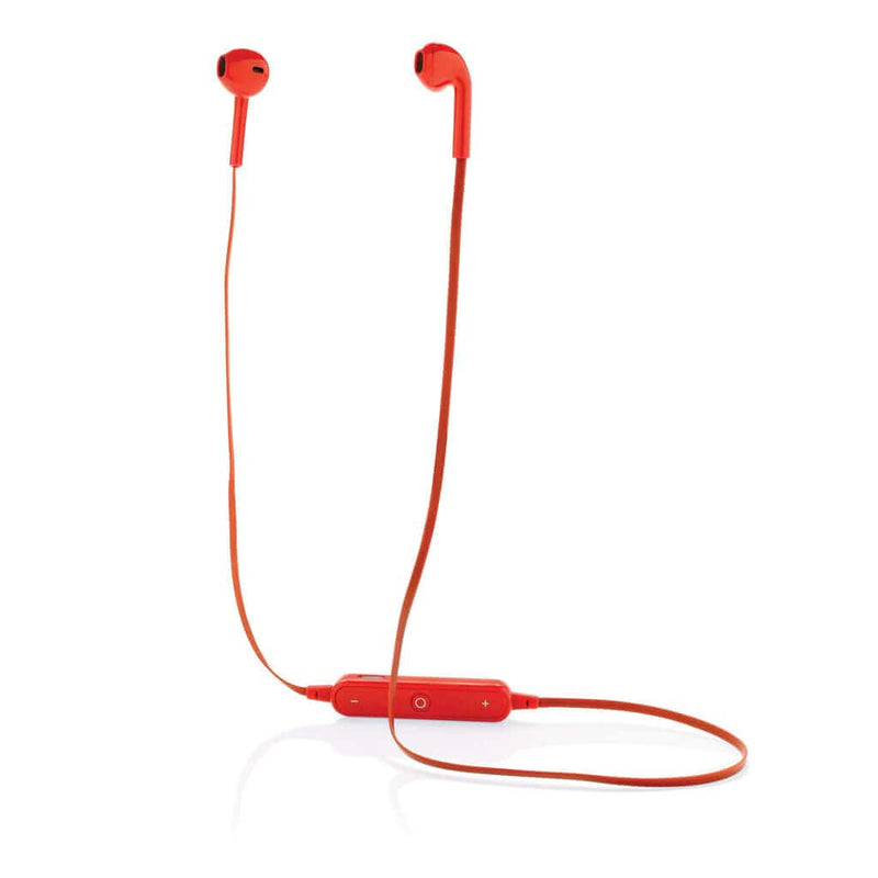 Auricolari wireless in custodia rosso - personalizzabile con logo