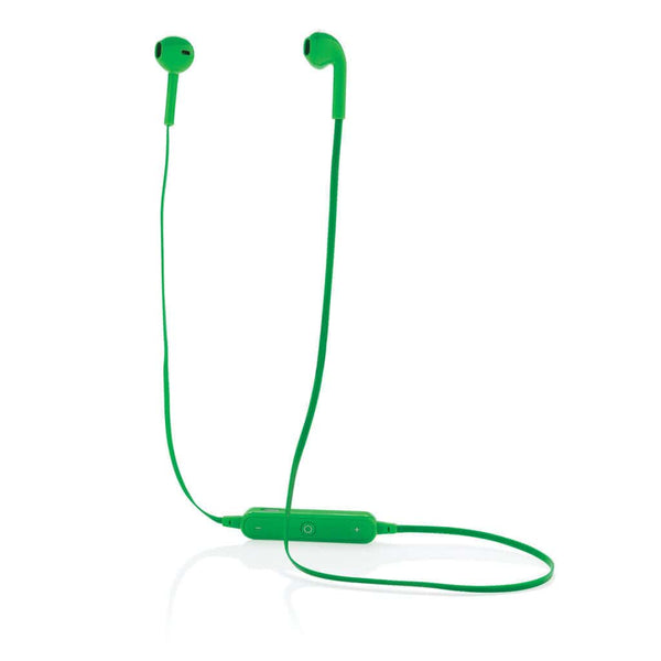 Auricolari wireless in custodia verde - personalizzabile con logo