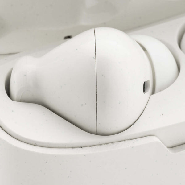 Auricolari wireless Liberty Pro in plastica riciclata RCS bianco - personalizzabile con logo