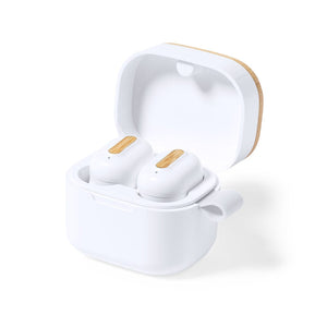 Auricolari Zoe bianco - personalizzabile con logo