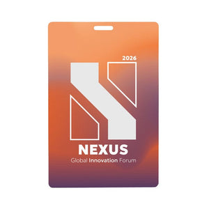 Badge con cordino 120x80 mm Bianco - personalizzabile con logo