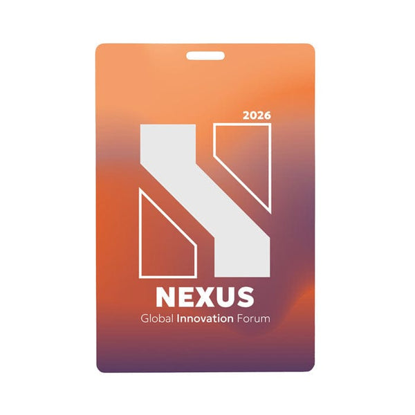 Badge con cordino 120x80 mm Bianco - personalizzabile con logo