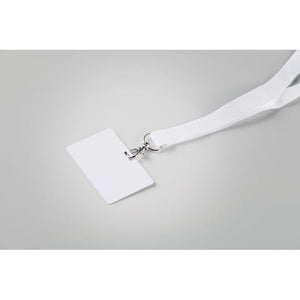Badge con lanyard 54 x 86 mm Bianco - personalizzabile con logo