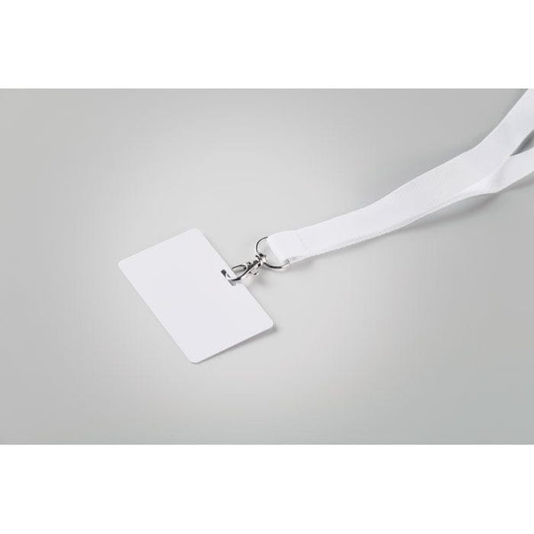 Badge con lanyard 54 x 86 mm Bianco - personalizzabile con logo