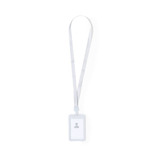 Badge Lanyard Fleck bianco - personalizzabile con logo