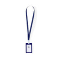 Badge Lanyard Fleck blu navy - personalizzabile con logo