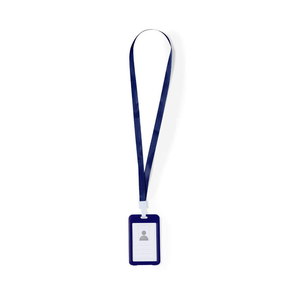 Badge Lanyard Fleck blu navy - personalizzabile con logo