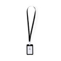 Badge Lanyard Fleck nero - personalizzabile con logo