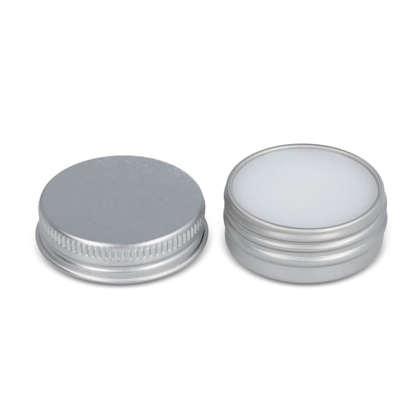 Balsamo labbra in contenitore alluminio color argento - personalizzabile con logo