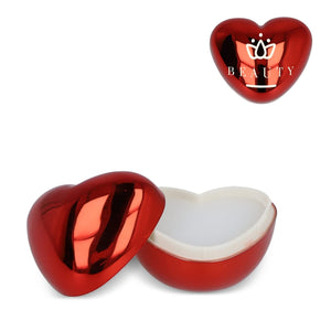 Balsamo per labbra in barattolo metallizzato a forma di cuore Rosso - personalizzabile con logo