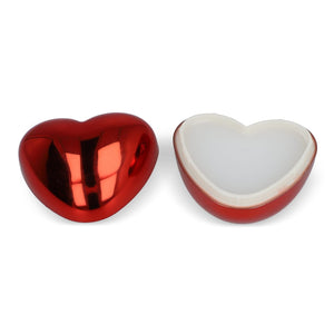 Balsamo per labbra in barattolo metallizzato a forma di cuore Rosso - personalizzabile con logo