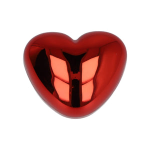 Balsamo per labbra in barattolo metallizzato a forma di cuore Rosso - personalizzabile con logo