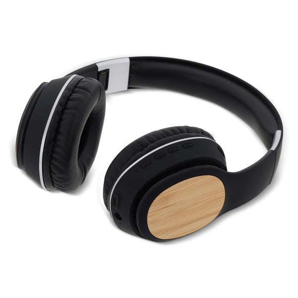 Bamboo Headphone Nero - personalizzabile con logo