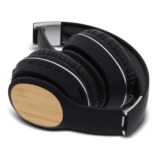 Bamboo Headphone Nero - personalizzabile con logo