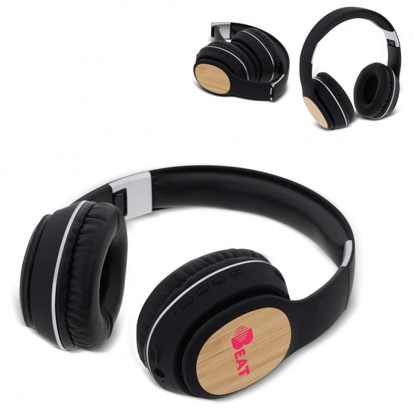 Bamboo Headphone Nero - personalizzabile con logo