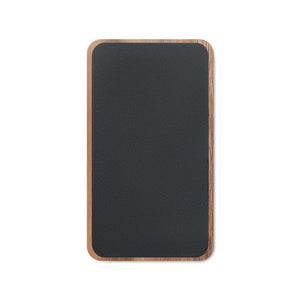 Powerbank wireless in legno Nero - personalizzabile con logo