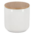 Barattolo in ceramica e bambù 550 ml Bianco - personalizzabile con logo