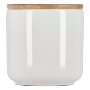 Barattolo in ceramica e bambù 550 ml Bianco - personalizzabile con logo