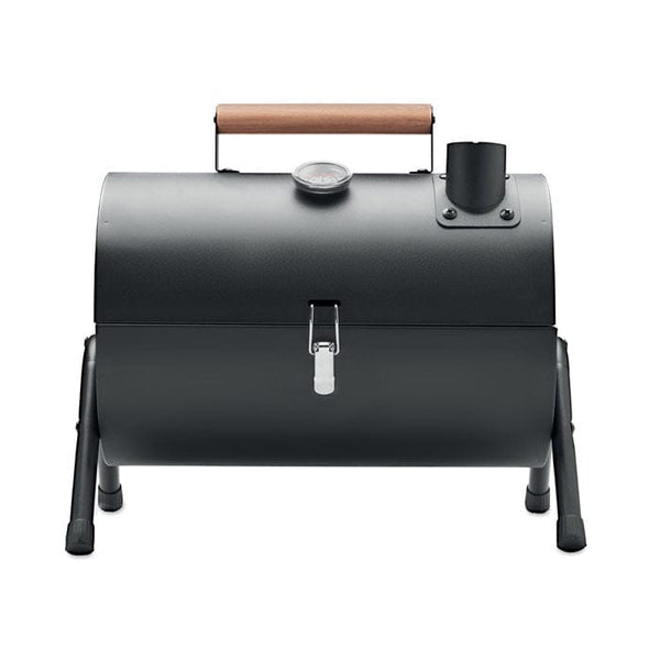 Barbecue portatile con camino Nero - personalizzabile con logo