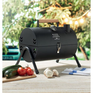 Barbecue portatile con camino Nero - personalizzabile con logo