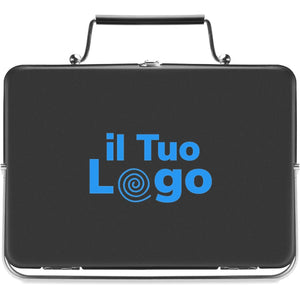 Barbecue portatile e supporto Nero - personalizzabile con logo