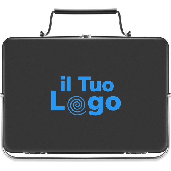 Barbecue portatile e supporto Nero - personalizzabile con logo