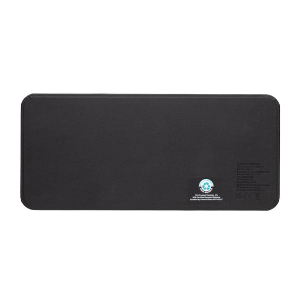 Base di ricarica wireless 3 in 1 Swiss Peak in rPU RCS nero - personalizzabile con logo