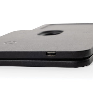 Base di ricarica wireless 3 in 1 Swiss Peak in rPU RCS nero - personalizzabile con logo
