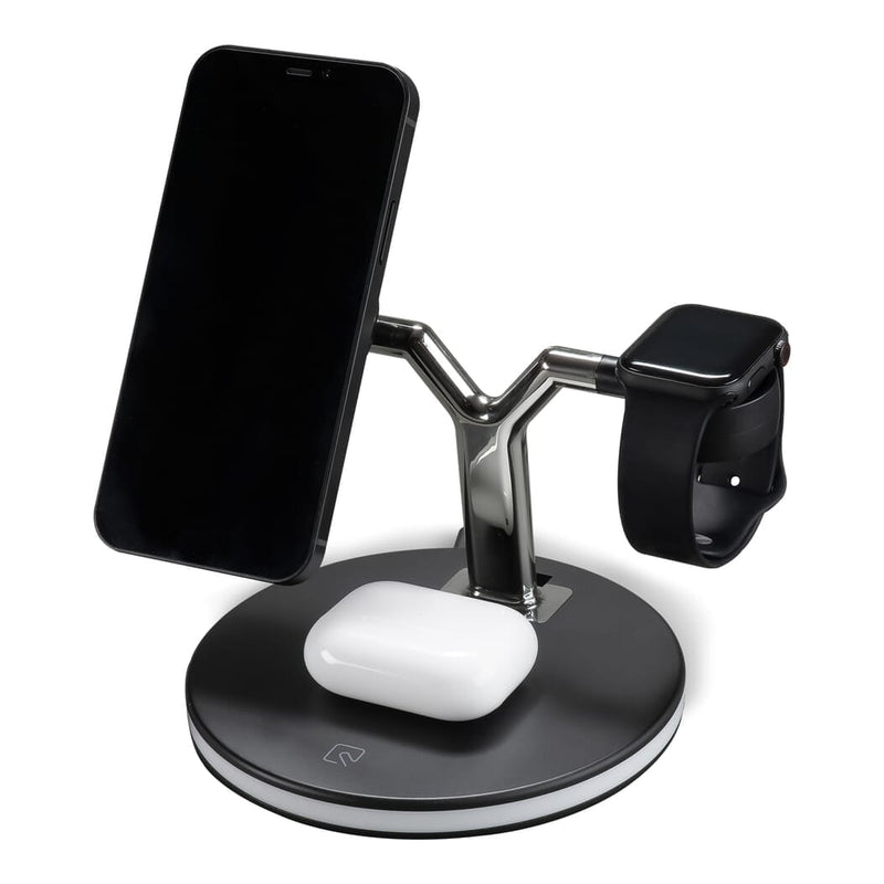 Base di ricarica wireless per Airpods, Apple Watch e Magsafe 15W Nero - personalizzabile con logo